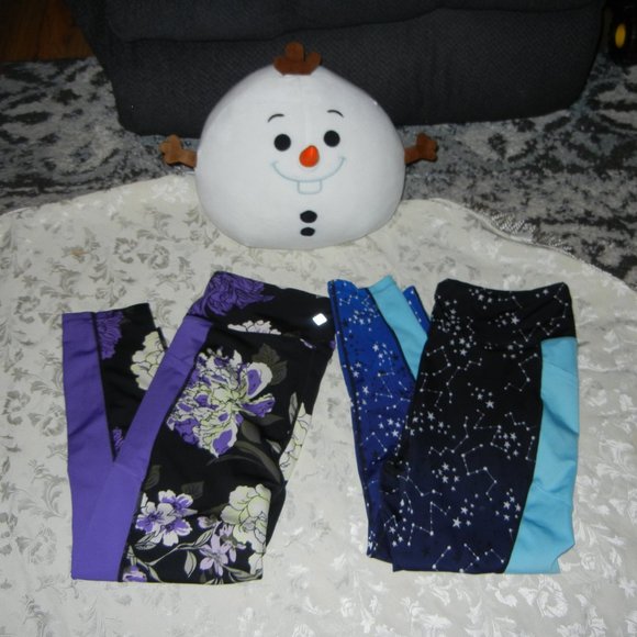 2 Lularoe Rise collection Constalation Stars & Purple Flowers size 1X - Picture 5 of 5